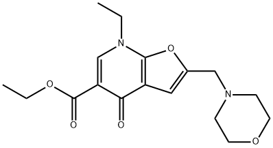 Furo[2,3-b]pyridine-5-carboxylic  acid,  7-ethyl-4,7-dihydro-2-(4-morpholinylmethyl)-4-oxo-,  ethyl  ester 结构式