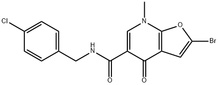 Furo[2,3-b]pyridine-5-carboxamide,  2-bromo-N-[(4-chlorophenyl)methyl]-4,7-dihydro-7-methyl-4-oxo- Structure