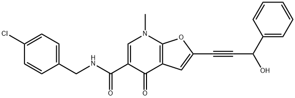 Furo[2,3-b]pyridine-5-carboxamide,  N-[(4-chlorophenyl)methyl]-4,7-dihydro-2-(3-hydroxy-3-phenyl-1-propynyl)-7-methyl-4-oxo-  (9CI)|