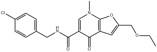 Furo[2,3-b]pyridine-5-carboxamide,  N-[(4-chlorophenyl)methyl]-2-(ethoxymethyl)-4,7-dihydro-7-methyl-4-oxo-|
