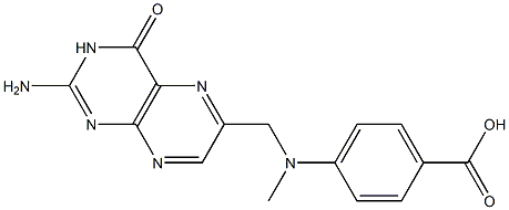 p-[(2-アミノ-4-ヒドロキシ-6-プテリジニル)メチル(メチル)アミノ]安息香酸 化学構造式