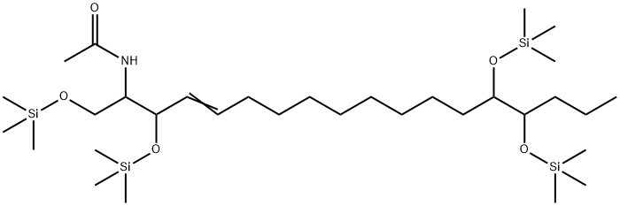 N-[1-[[(Trimethylsilyl)oxy]methyl]-2,13,14-tris[(trimethylsilyl)oxy]-3-heptadecenyl]acetamide 结构式
