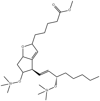 (13E,15S)-6,9-Epoxy-11,15-bis[(trimethylsilyl)oxy]-7,13-prostadien-1-oic acid methyl ester 结构式