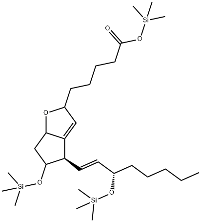 (13E,15S)-6,9-Epoxy-11,15-bis[(trimethylsilyl)oxy]-7,13-prostadien-1-oic acid trimethylsilyl ester Structure