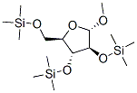 rac-2α*-メトキシ-3β*,4α*-ビス[(トリメチルシリル)オキシ]-5β*-[[(トリメチルシリル)オキシ]メチル]テトラヒドロフラン 化学構造式