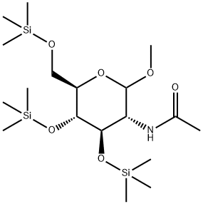 Methyl 2-(acetylamino)-3-O,4-O,6-O-tris(trimethylsilyl)-2-deoxy-D-glucopyranoside,56272-06-1,结构式