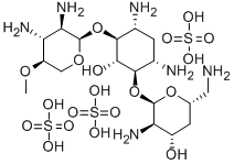6-O-(2,3-Diamino-4-O-methyl-2,3-dideoxy-α-D-xylopyranosyl)-4-O-(2,6-diamino-2,4,6-trideoxy-α-D-xylo-hexopyranosyl)-2-deoxy-D-streptamine Structure