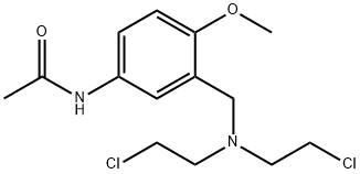 3'-[[ビス(2-クロロエチル)アミノ]メチル]-4'-メトキシアセトアニリド 化学構造式