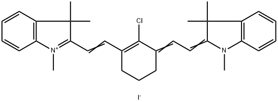 2-[2-[2-CHLORO-3-[(1,3-DIHYDRO-1,3,3-TRIMETHYL-2 H-INDOL-2-YLIDENE) ETHYLIDENE]-1-CYCLOHEXEN-1-YL]ETHENYL]-1,3,3-TRIMETHYLINDOLIUM IODIDE Struktur