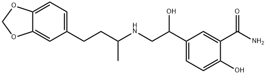 5-[2-[[3-(1,3-benzodioxol-5-yl)-1-methylpropyl]amino]-1-hydroxyethyl]salicylamide  Struktur