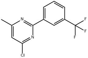 4-CHLORO-6-METHYL-2-[3-(TRIFLUOROMETHYL)PHENYL]PYRIMIDINE 化学構造式