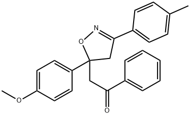 2-[4,5-Dihydro-5-(4-methoxyphenyl)-3-(4-methylphenyl)isoxazol-5-yl]-1-phenylethanone Struktur