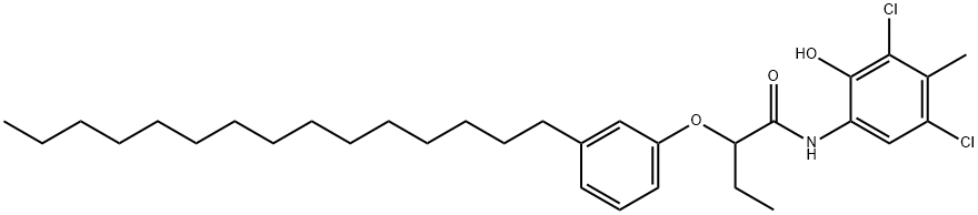 N-(3,5-Dichloro-2-hydroxy-4-methylphenyl)-2-(3-pentadecylphenoxy)butanamide Structure