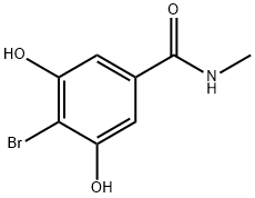 N-甲基-4-溴-3,5-二羟基苯甲酰胺,56375-85-0,结构式