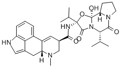12'α-ヒドロキシ-2'β,5'α-ジイソプロピルエルゴタマン-3',6',18-トリオン 化学構造式