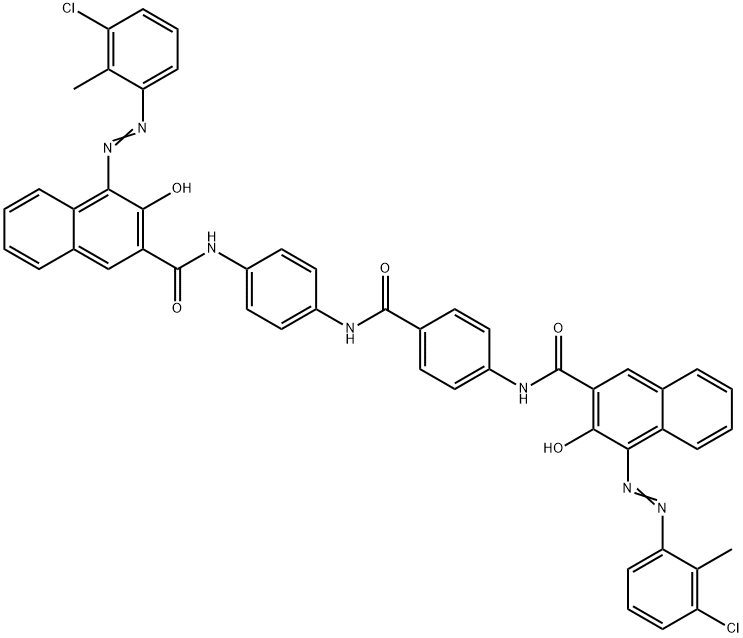 4-[(3-chloro-2-methylphenyl)azo]-N-[4-[[[4-[[[4-[(3-chloro-2-methylphenyl)azo]-3-hydroxy-2-naphthyl]carbonyl]amino]phenyl]amino]carbonyl]phenyl]-3-hydroxynaphthalene-2-carboxamide Struktur