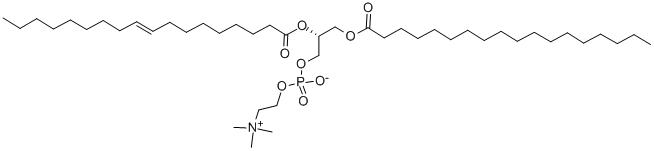 1-硬脂酰-2-油酰磷脂酰胆碱(SOPC) 结构式