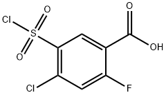 4-クロロ-5-(クロロスルホニル)-2-フルオロ安息香酸 化学構造式