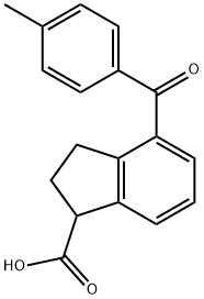 4-(p-トルオイル)-1-インダンカルボン酸 化学構造式