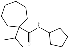 N-cyclopentyl-1-isopropylcycloheptanecarboxamide 结构式