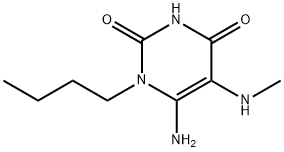 2,4(1H,3H)-Pyrimidinedione, 6-amino-1-butyl-5-(methylamino)- (9CI) Struktur