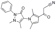3-[1-(1,5-Dimethyl-3-oxo-2-phenyl-2,3-dihydro-1H-pyrazol-4-yl)-2,5-dimethyl-1H-pyrrol-3-yl]-3-oxo-propionitrile 化学構造式