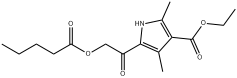 1H-Pyrrole-3-carboxylicacid,2,4-dimethyl-5-[[(1-oxopentyl)oxy]acetyl]-,ethylester(9CI) Structure