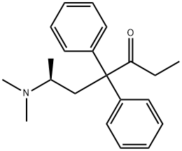 (S)-6-(ジメチルアミノ)-4,4-ジフェニル-3-ヘプタノン 化学構造式