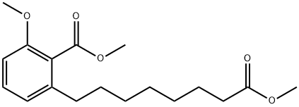 3-Methoxy-2-methoxycarbonylbenzeneoctanoic acid methyl ester 结构式