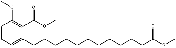 3-Methoxy-2-methoxycarbonylbenzenedodecanoic acid methyl ester 结构式