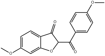 2-(4-メトキシベンゾイル)-6-メトキシベンゾフラン-3(2H)-オン 化学構造式