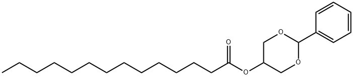 テトラデカン酸2-フェニル-1,3-ジオキサン-5-イル 化学構造式