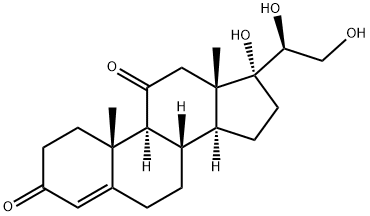 4-Pregnene-17,20alpha,21-triol-3,11-dione 化学構造式