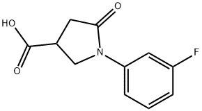 1-(3-フルオロフェニル)-5-オキソピロリジン-3-カルボン酸 化学構造式