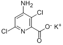 2-Pyridinecarboxylic acid, 4-amino-3,6-dichloro-, monopotassium salt Struktur