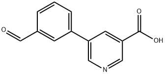 3-(4-Methoxycarbonylpyridin-3-yl)benzaldehyde Structure