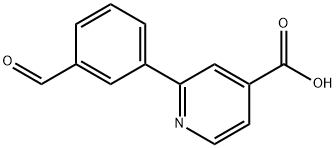 3-(4-Carboxypyridin-2-yl)benzaldehyde 化学構造式