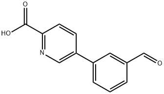 3-(6-(Carboxy)pyridin-3-yl)benzaldehyde Struktur