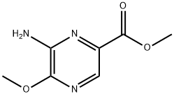 Pyrazinecarboxylic acid, 6-amino-5-methoxy-, methyl ester (9CI) Struktur