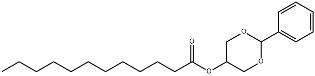 Dodecanoic acid 2-phenyl-1,3-dioxan-5-yl ester Struktur