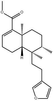 1-Naphthalenecarboxylic acid, 5-[2-(3-furanyl)ethyl]-3,4,4a,5,6,7,8,8a -octahydro-5,6,8a-trimethyl-, methyl ester, [4aS-(4aalpha,5alpha,6beta ,8abeta)]- Structure