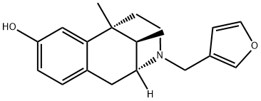 [2R,6R,11R,(-)]-1,2,3,4,5,6-Hexahydro-6,11-dimethyl-3-(3-furanylmethyl)-2,6-methano-3-benzazocin-8-ol Struktur