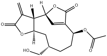 (3aS,4R,8S,11S,12aR)-8-Acetoxy-3a,4,8,9,10,11,12,12a-octahydro-11-hydroxymethyl-3-methylene-6H-4,7-methenofuro[3,2-c]oxacycloundecin-2,6(3H)-dione Structure