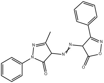 4-[(4,5-Dihydro-3-methyl-5-oxo-1-phenyl-1H-pyrazol-4-yl)azo]-3-phenylisoxazol-5(4H)-one Structure