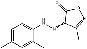 3-Methyl-4-[2-(2,4-dimethylphenyl)hydrazono]isoxazole-5(4H)-one Struktur