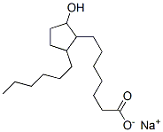 sodium 2-hexyl-5-hydroxycyclopentaneheptanoate Structure