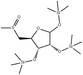 5-(Methylsulfinyl)-1-O,2-O,3-O-tris(trimethylsilyl)-5-deoxy-D-ribofuranose Struktur