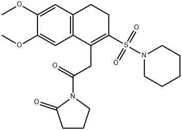 1-[[3,4-Dihydro-6,7-dimethoxy-2-(1-piperidinylsulfonyl)naphthalen-1-yl]acetyl]pyrrolidin-2-one Struktur
