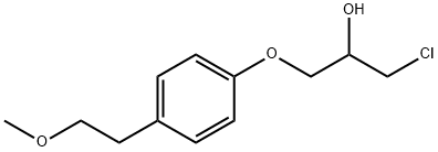 RAC 1-クロロ-3-[4-(2-メトキシエチル)フェノキシ]-2-プロパノール 化学構造式