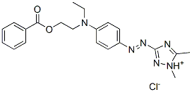 3-[[4-[[2-(ベンゾイルオキシ)エチル]エチルアミノ]フェニル]アゾ]-1,5-ジメチル-1H-1,2,4-トリアゾール-1-イウム・クロリド 化学構造式